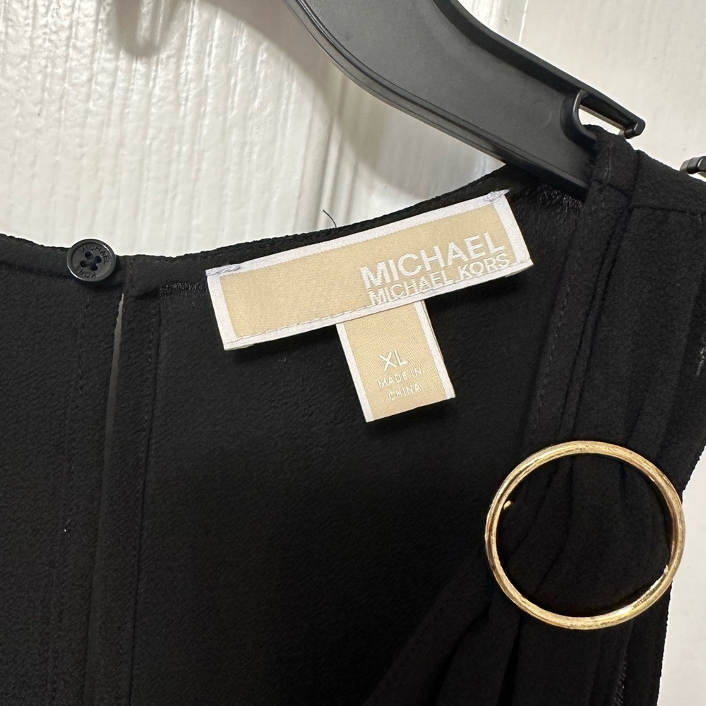 Michael Kors Black Dress with Gold Ring Detail
